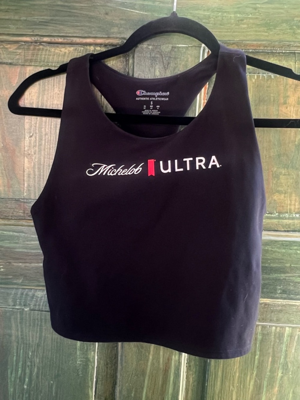Champion Black Michelob ULTRA Logo Crop Tank